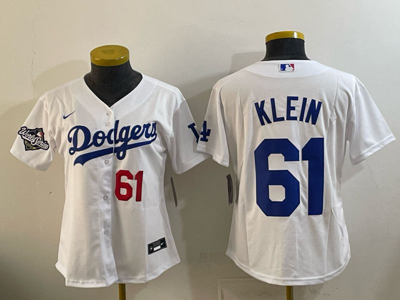 Women 2025 Nike Toronto Blue Jays #61 Klein White Game MLB Jersey 08